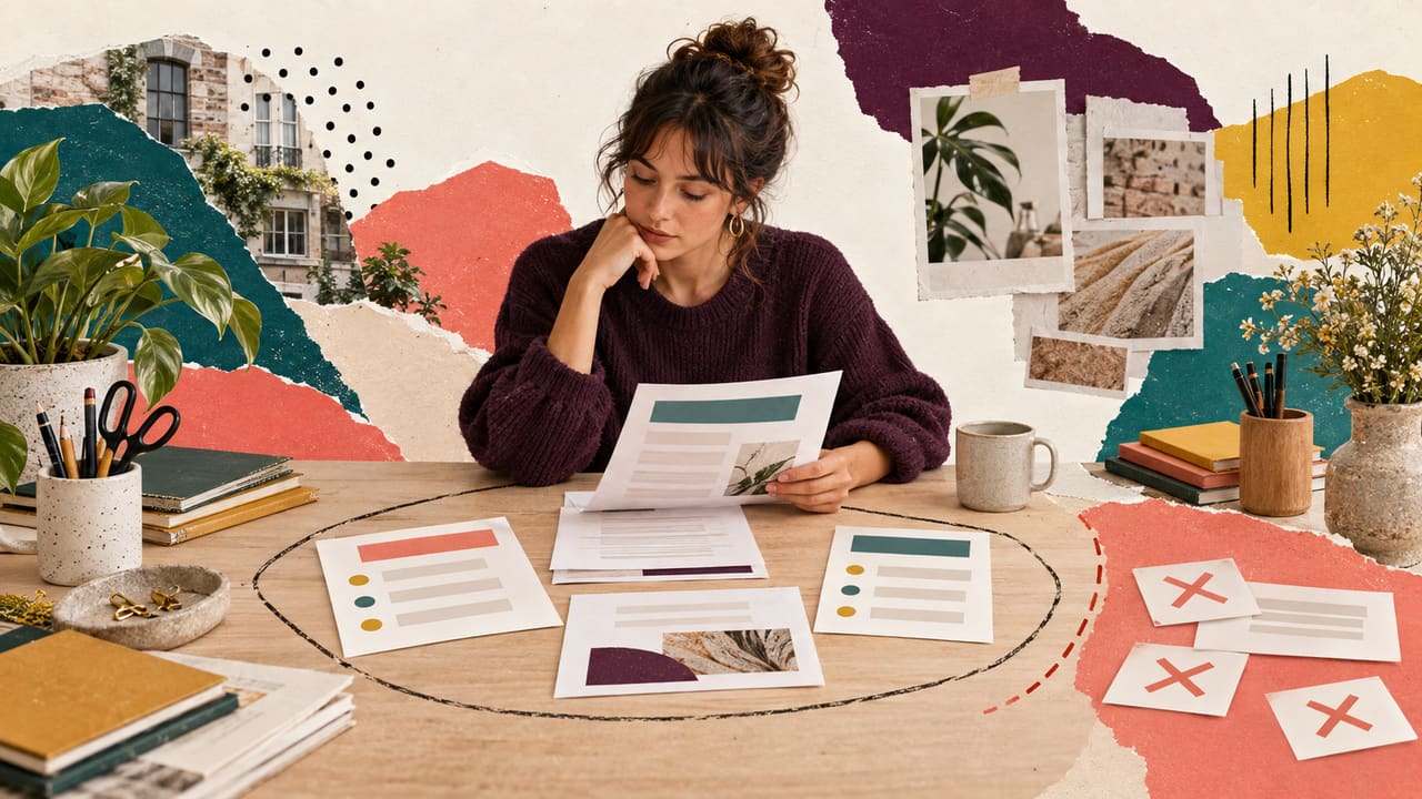A freelancer reviews proposal pages inside a clear project boundary.