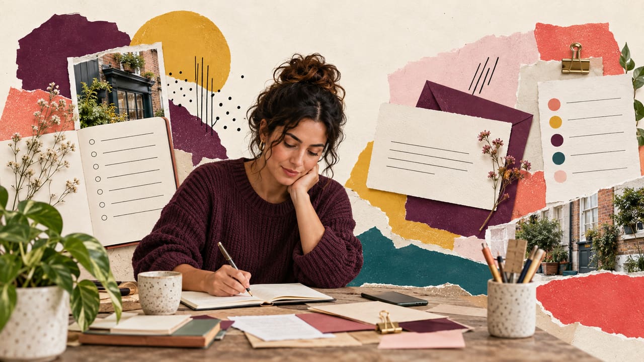 A freelancer prepares research notes and a focused outreach message.